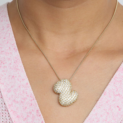 Bubble Initial Diamond Necklace